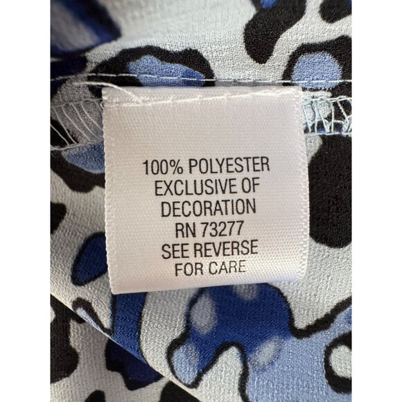 Dana Buchman Sleeveless Blue Animal Print Blouse M - Picture 6 of 16